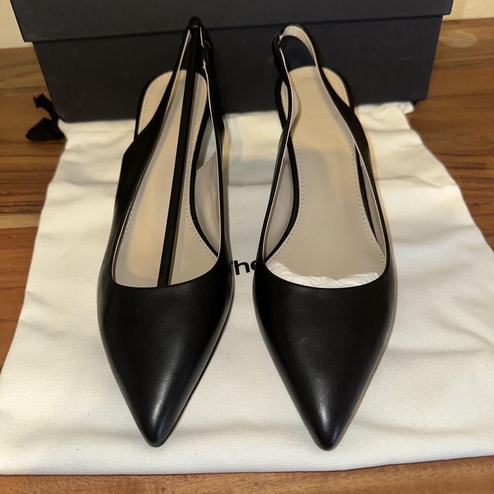 Theory Women’s City Sling back Black Napa Leather Size 5 new